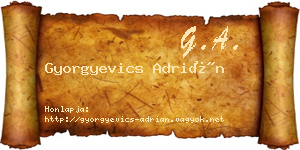 Gyorgyevics Adrián névjegykártya